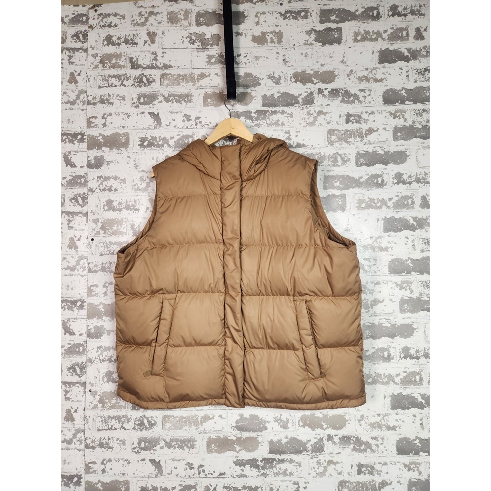 Eddie Bauer Ketchum Short Down Vest 2XL Brown 650 Fill Puffer Hooded Outdoors